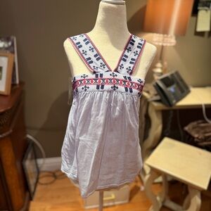 Blue Rain Gray Embellished Tank Top